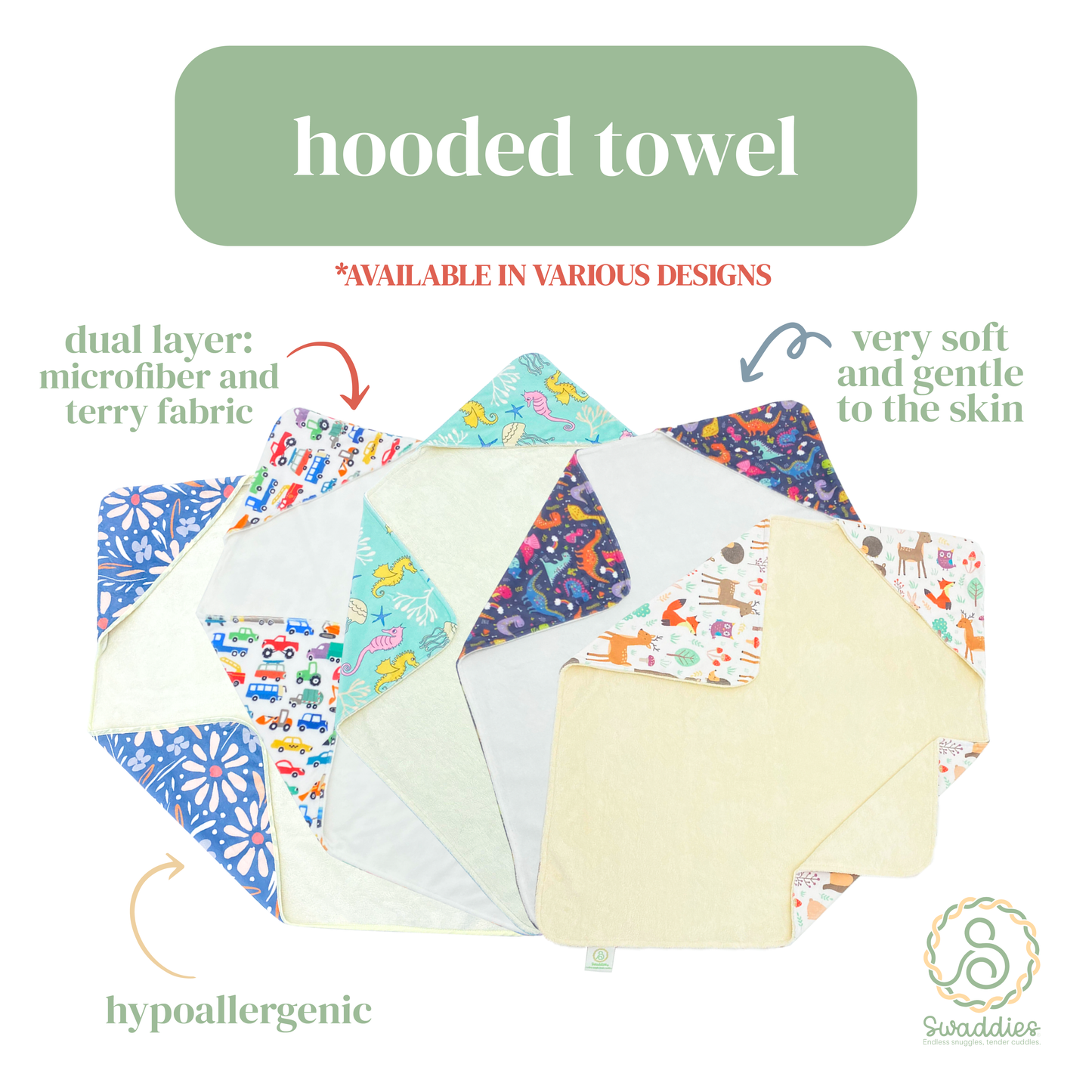 Premium Soft Hooded Towel 0-36mos Dual-layer