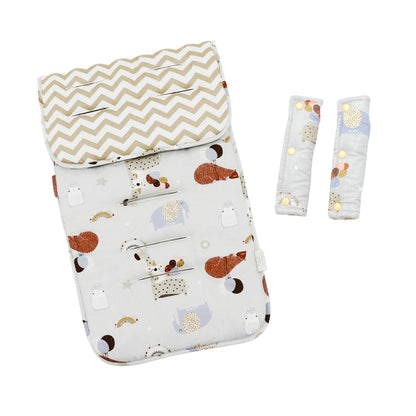 Universal Reversible Stroller Pads with Strap Covers