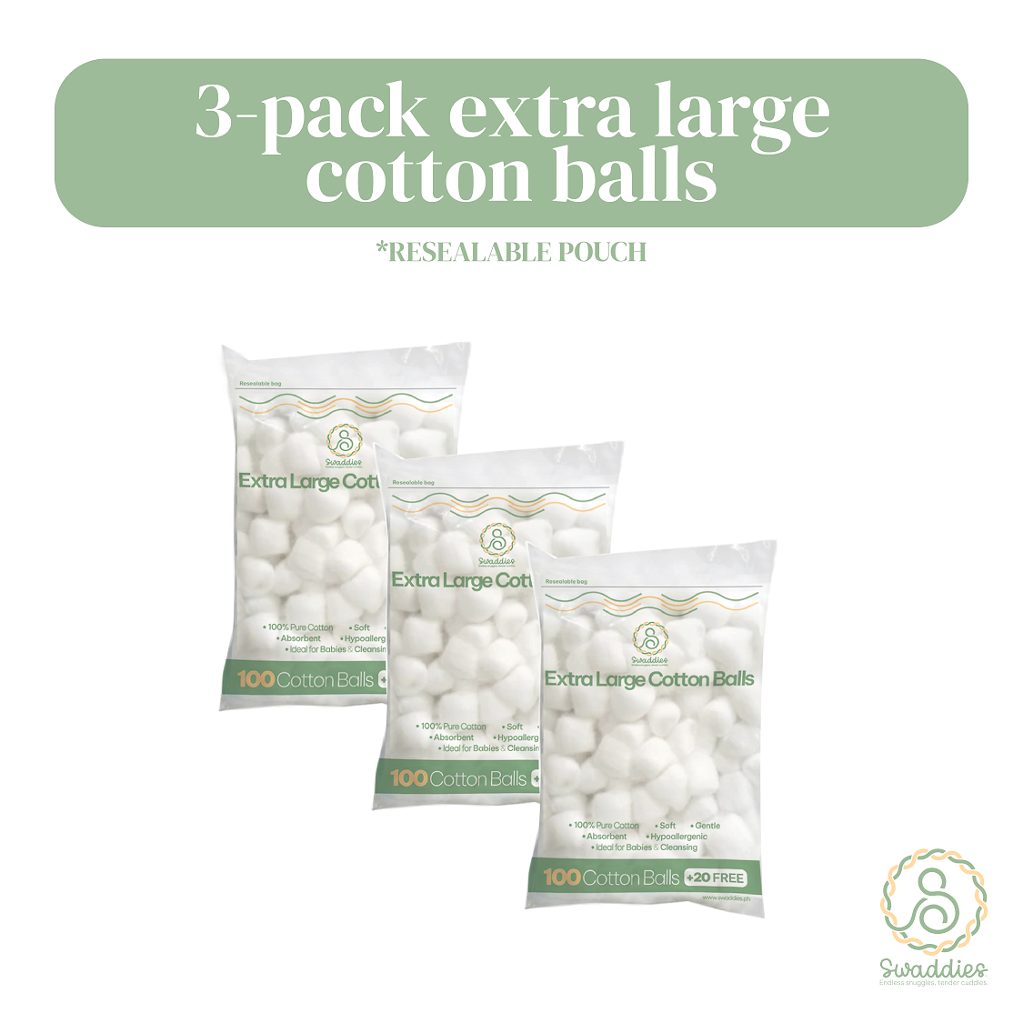 3 Pack Bundle Promo - Extra Large Cotton Balls