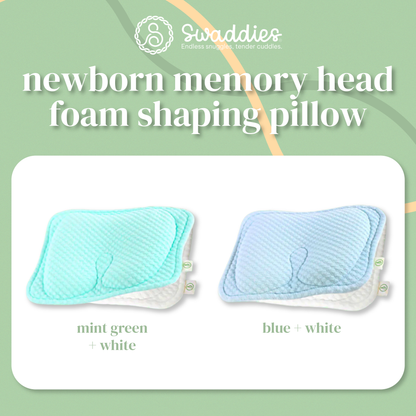 Newborn Memory Foam Head Shaping Pillow (2 pillow covers included)