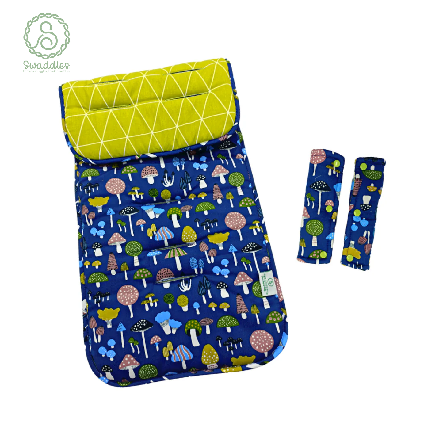 Universal Reversible Stroller Pads with Strap Covers