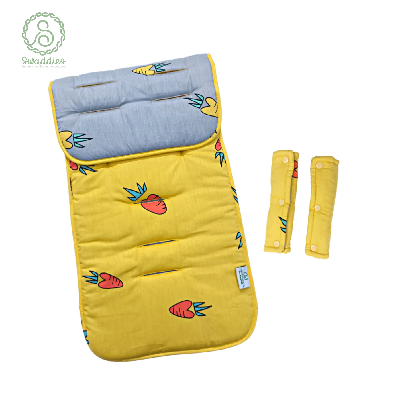 Universal Reversible Stroller Pads with Strap Covers