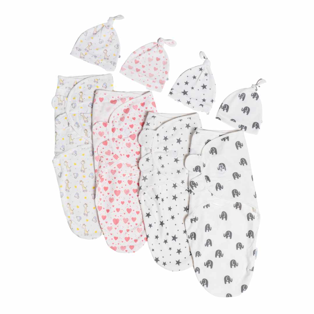 Infant Velcro Swaddle Wrap with Knotted Hat SwaddiesPH