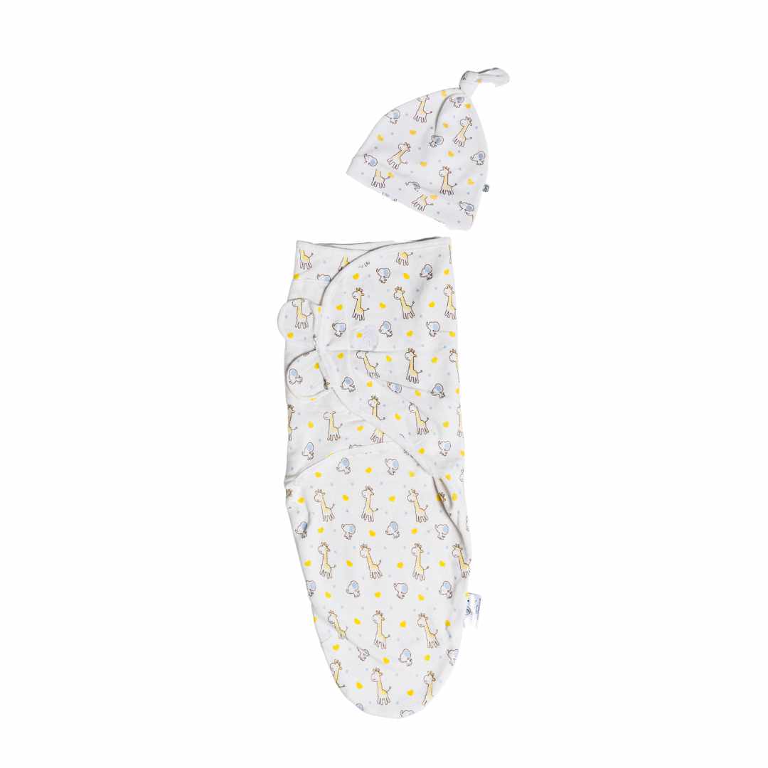 Infant Velcro Swaddle Wrap with Knotted Hat SwaddiesPH
